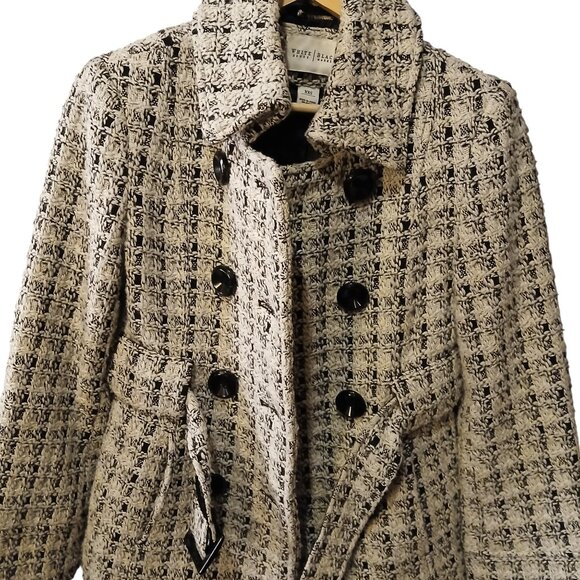 WHITE HOUSE BLACK MARKET TWEED Wool Blend Peacoat XXS - Picture 3 of 10